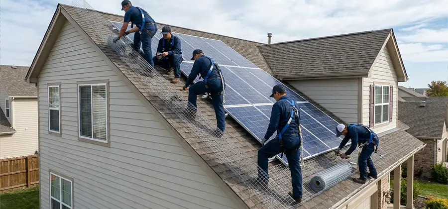 Pigeon Wire for Solar Panels in Alpharetta